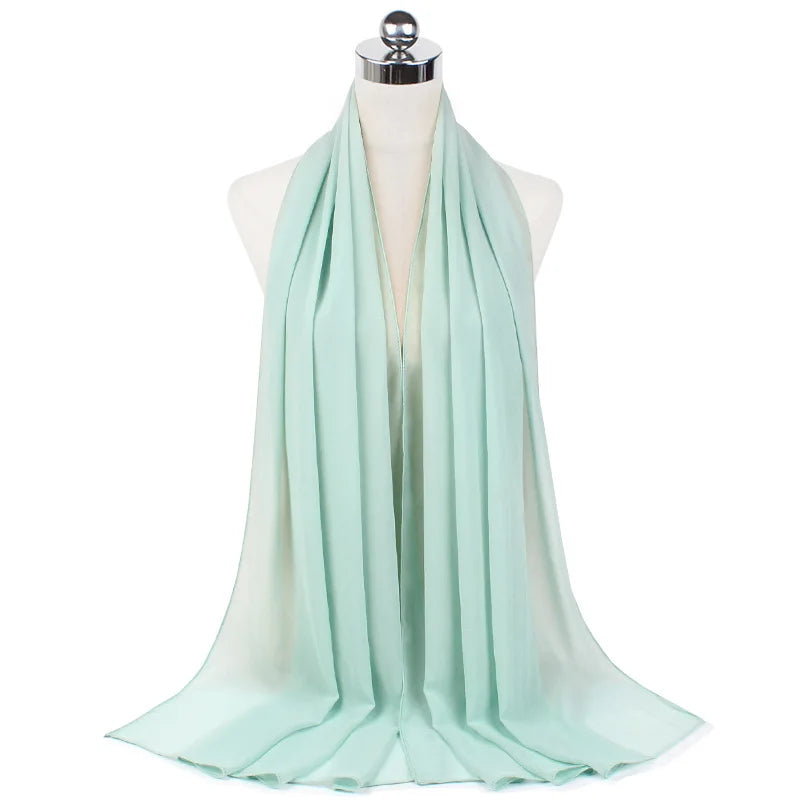 Muslim Chiffon Hijab Scarf Women Long Solid Color Head Wrap For Women Hijabs Scarves Ladies Muslim Veil Jersey Hijabs
