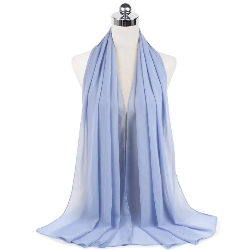 Muslim Chiffon Hijab Scarf Women Long Solid Color Head Wrap For Women Hijabs Scarves Ladies Muslim Veil Jersey Hijabs