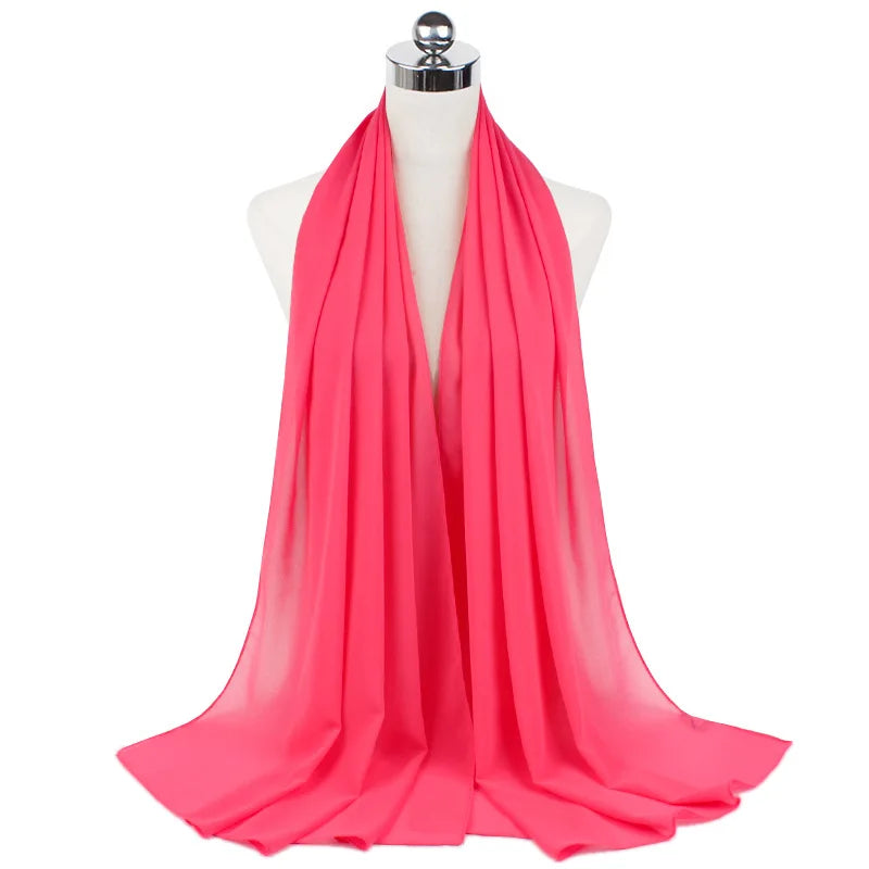 Muslim Chiffon Hijab Scarf Women Long Solid Color Head Wrap For Women Hijabs Scarves Ladies Muslim Veil Jersey Hijabs