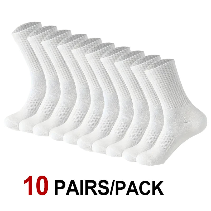 10/20 Pairs Neutral Solid Color Round Neck Socks Spring Summer Sweat Absorbing Breathable Comfortable All-season Sports Socks