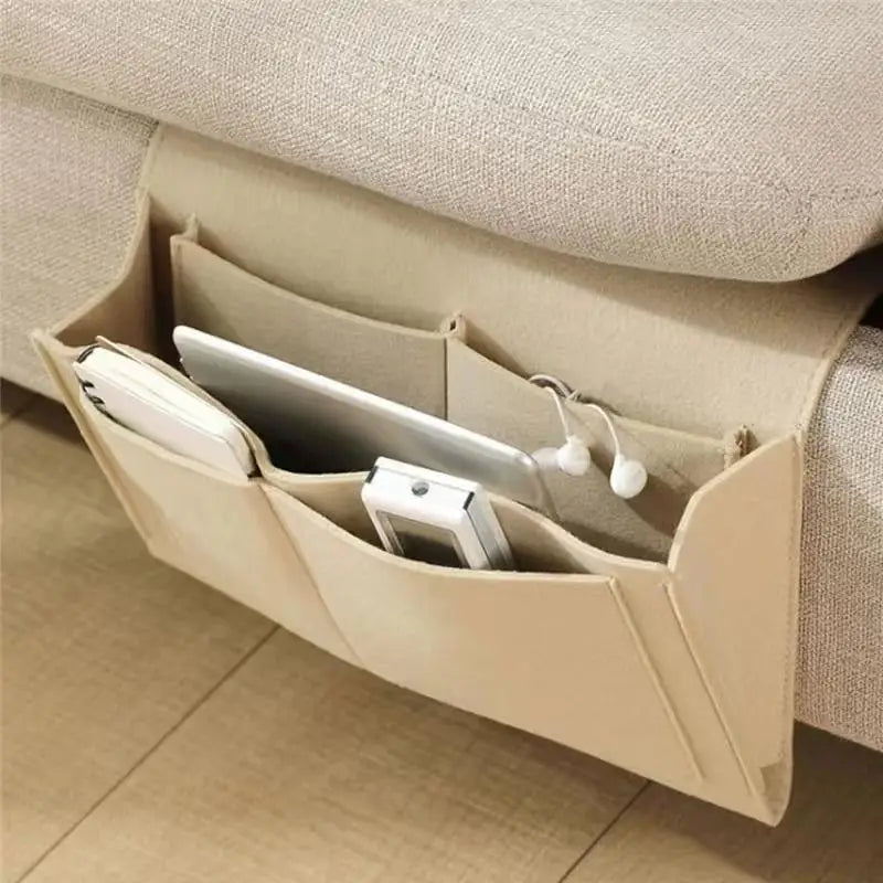 Felt Bedside Storage Organizer Phone Book Magazine Holder Pockets Hanging Storage Bag Baby Tissue Box For Bed Sofa Side Pouch