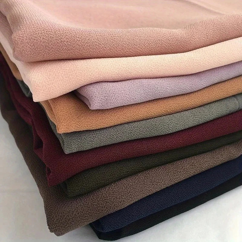 Muslim Chiffon Hijab Scarf Women Long Solid Color Head Wrap For Women Hijabs Scarves Ladies Muslim Veil Jersey Hijabs