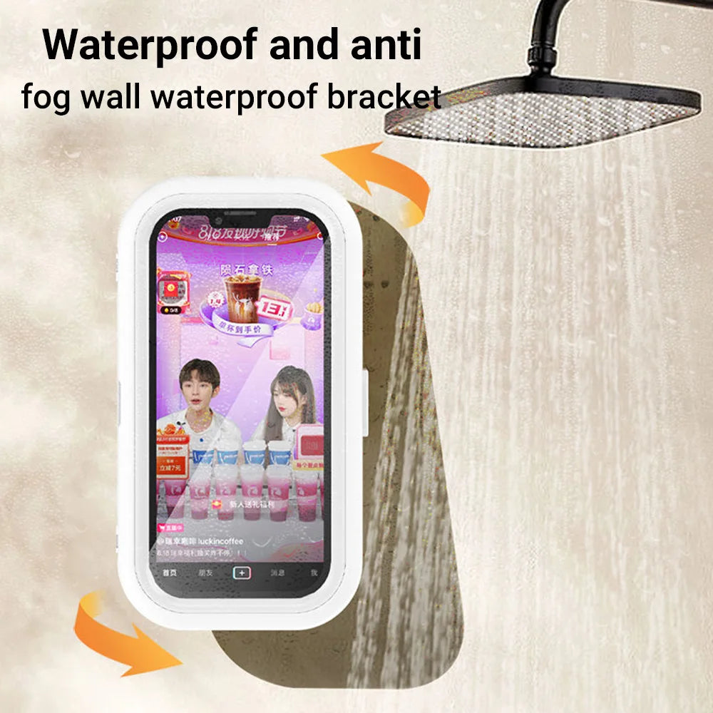 1pc Waterproof Mobile Phone Storage Box With A Rotatable Design, Suitable For Use In The Shower Or For Watching TV Programs