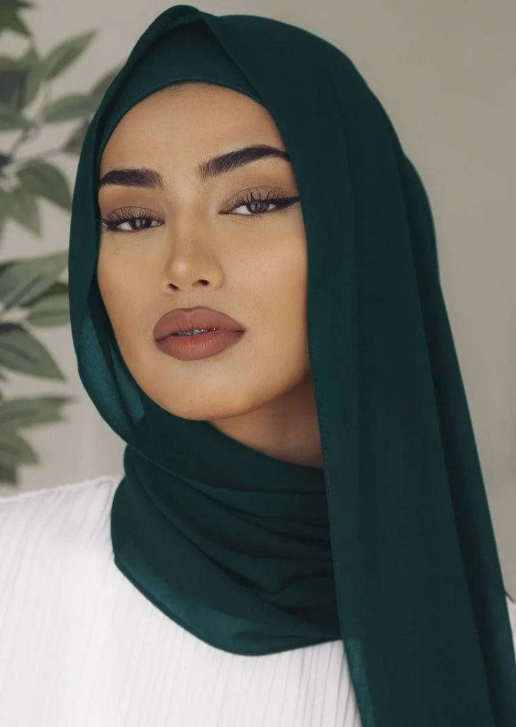2 Piece Set Chiffon Hijab Matching Undercap Chiffon Scarf with Matching Underscarf Shawls Scarves Head Scarf Headwraps for Women