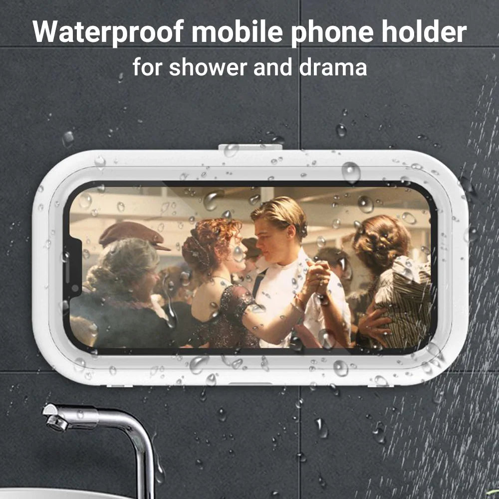 1pc Waterproof Mobile Phone Storage Box With A Rotatable Design, Suitable For Use In The Shower Or For Watching TV Programs