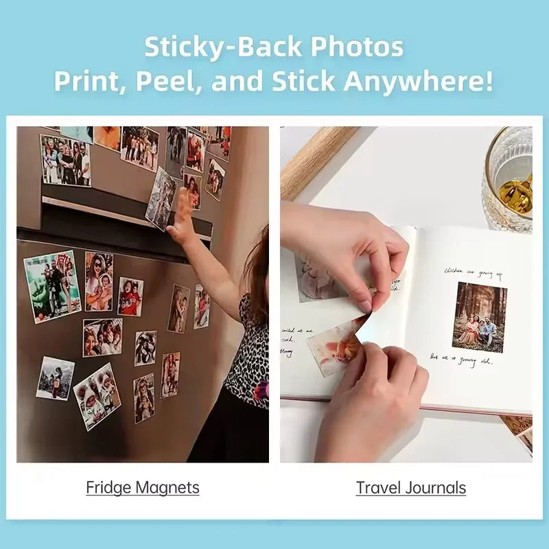 HPRT MT53 Portable Photo Printer Pocket Zink Technology Bluetooth Print 2x3'' Sticky-Backed Photo Paper Machine with Papers Case