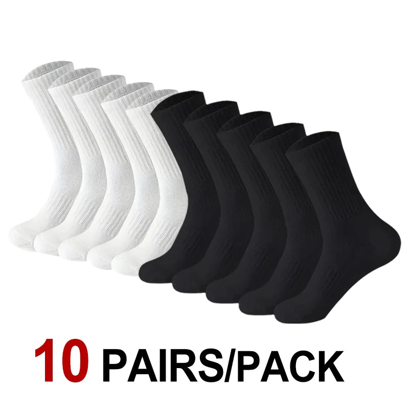 10/20 Pairs Neutral Solid Color Round Neck Socks Spring Summer Sweat Absorbing Breathable Comfortable All-season Sports Socks