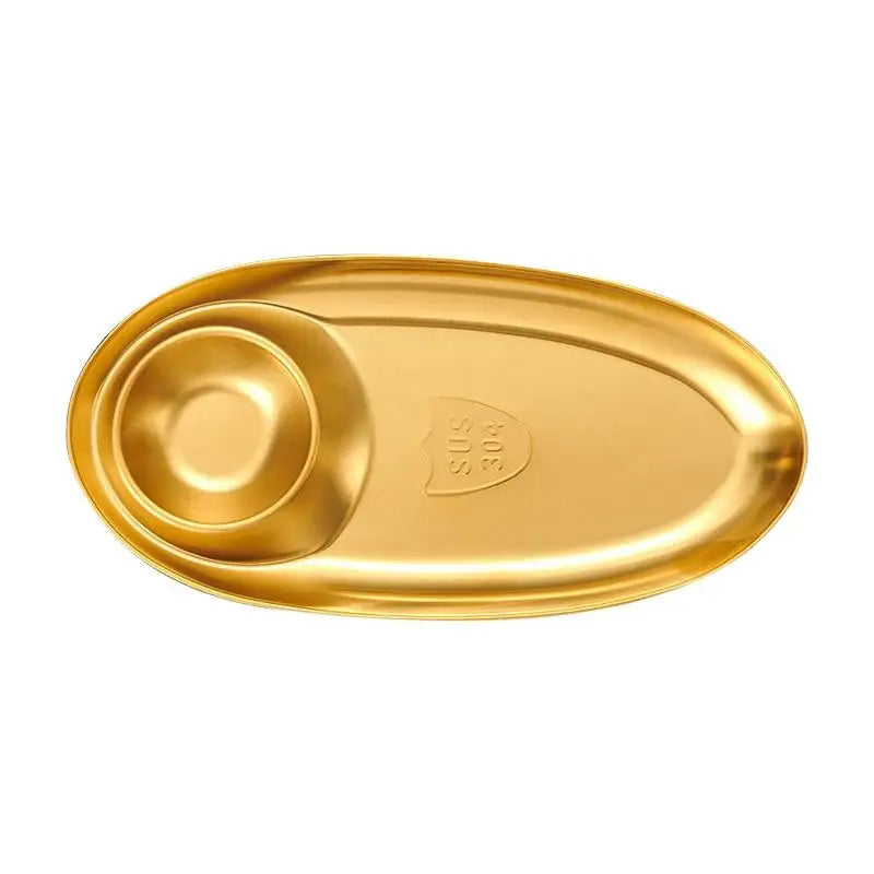 Stainless Steel Serving Tray Multi-purpose Snack Appetizer Dumpling Plate Household Kitchen Food Dish