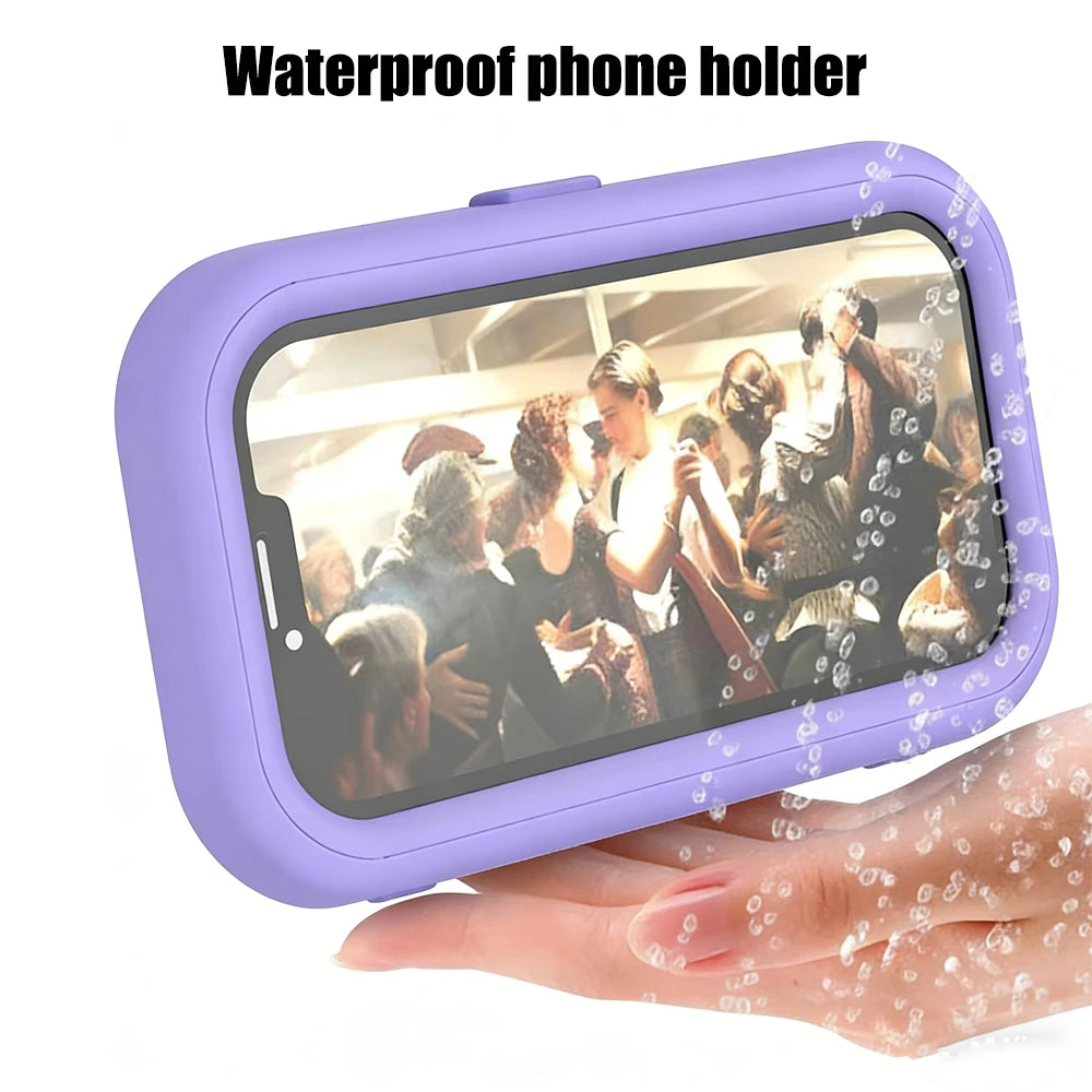 1pc Waterproof Mobile Phone Storage Box With A Rotatable Design, Suitable For Use In The Shower Or For Watching TV Programs