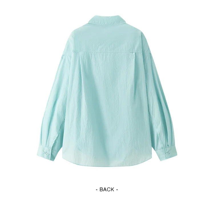 Semir Women Shirt UV 2026 Protection Textured Solid Drop Shoulder Urban Casual Everyday Style Soft Comfortable Daily