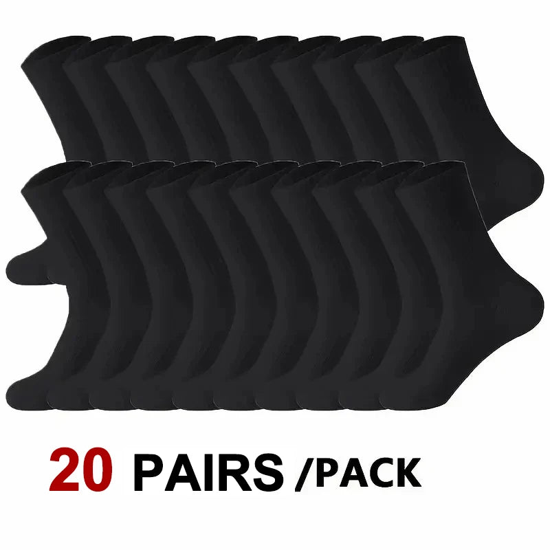 10/20 Pairs Neutral Solid Color Round Neck Socks Spring Summer Sweat Absorbing Breathable Comfortable All-season Sports Socks