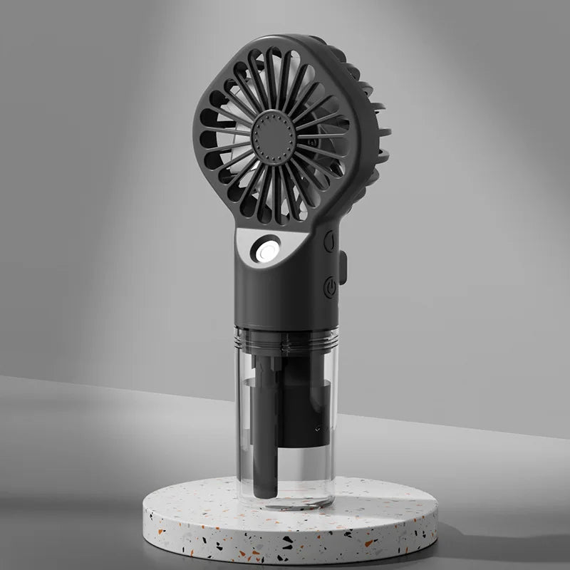 Water Mist Fan Portable Humidifier Small Handheld Spray Fan 4-speed Wind, Strong Wind Force Outdoor Travel Water Spray Fan