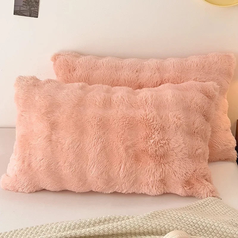 Winter Padded and Thickened 1pcs Pillowcases Home Textiles 48x74cm Solid Color High-grade 1 Pillow covers Home Decoration
