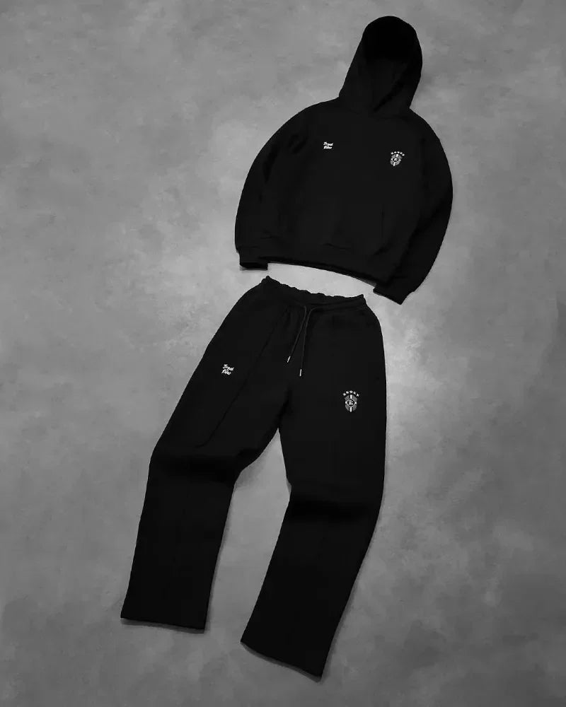Y2K Men Clothing Set Street Retro Gothic Tracksuit Harajuku Trend Hip Hop Personality Embroidery Oversized Sweatshirt Tracksuit