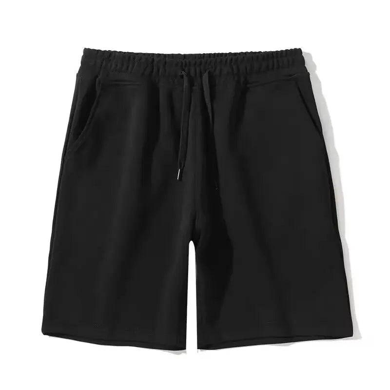 Heavy Cotton Shorts Men's Summer American Loose Large Size Casual Sports Breathable Solid Color Sweatpants Tide