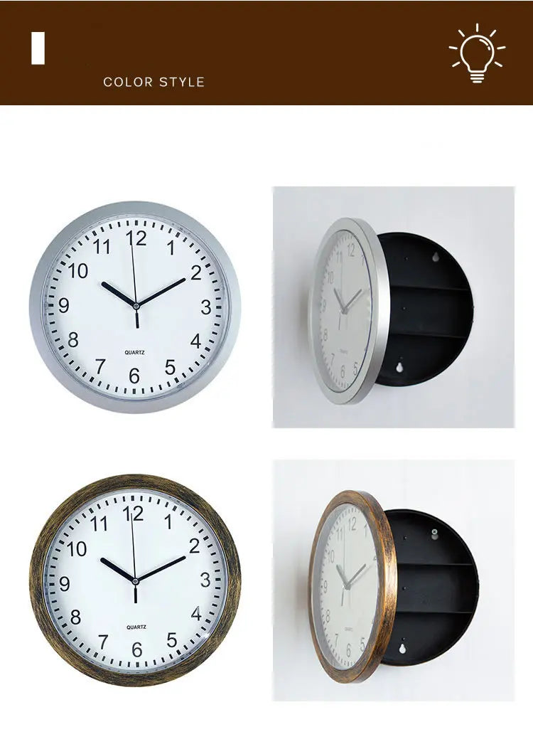 Creative Wall Clock Hidden Safe Box Sight Secret Compartment Hide Cash Jewelry Keys Valueables For Home Office Decoration Safe
