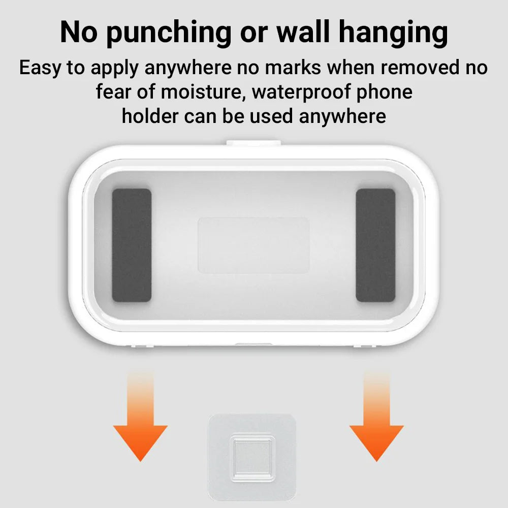 1pc Waterproof Mobile Phone Storage Box With A Rotatable Design, Suitable For Use In The Shower Or For Watching TV Programs