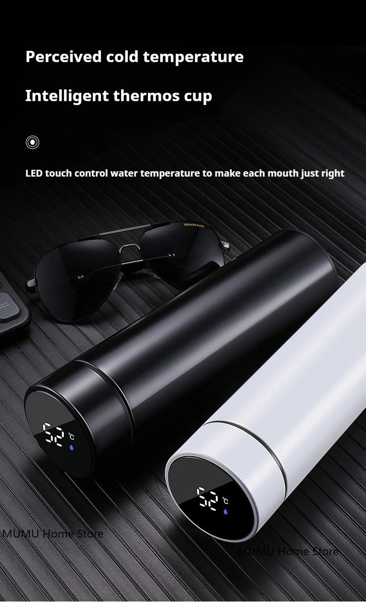 500ML Intelligent Temperature Thermos Bottle Stainless Steel Insulated Cup Portable Vacuum Flask Keeps Cold and Heat Thermal Mug