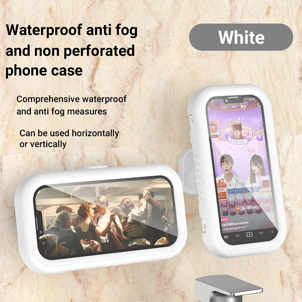 1pc Waterproof Mobile Phone Storage Box With A Rotatable Design, Suitable For Use In The Shower Or For Watching TV Programs