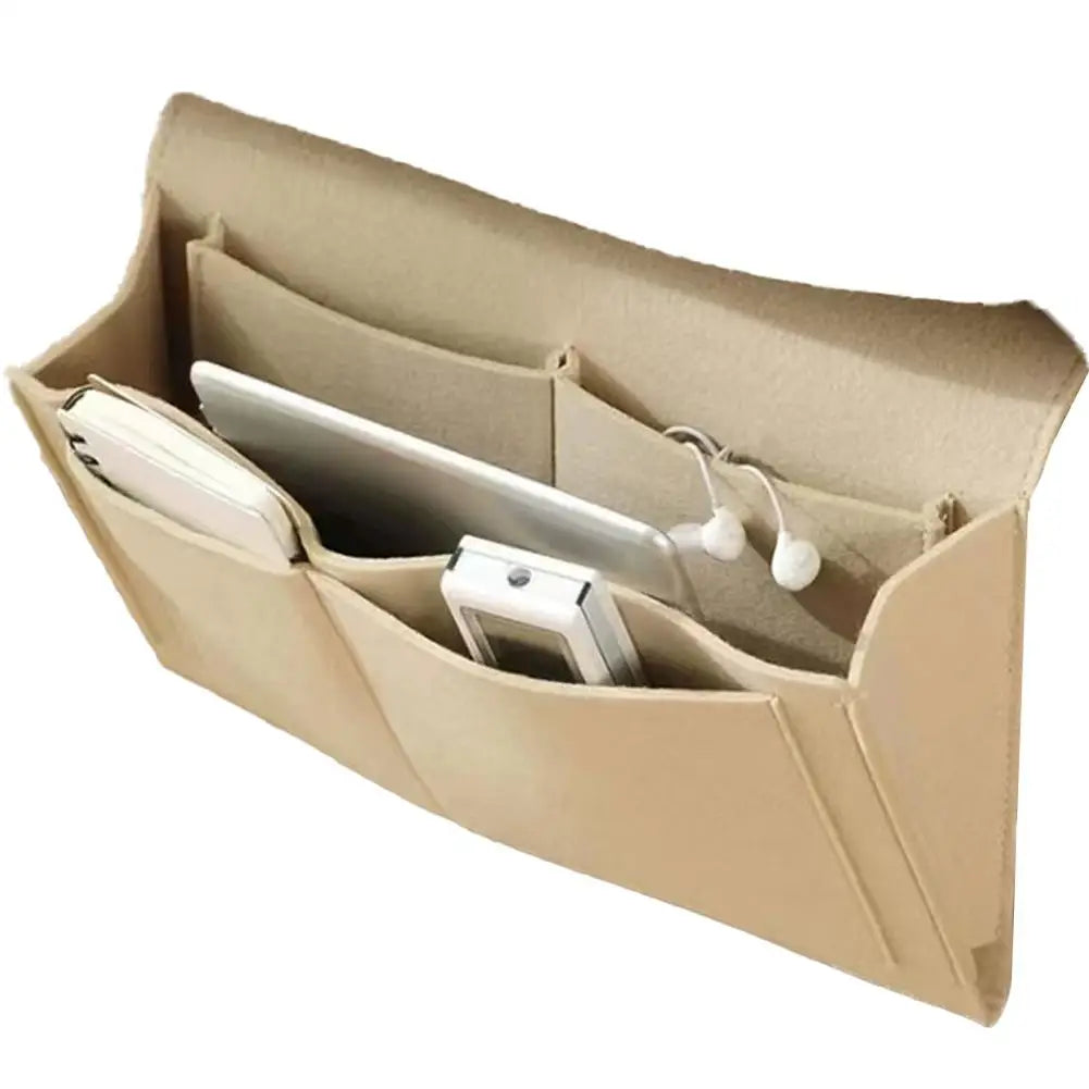 Felt Bedside Storage Organizer Phone Book Magazine Holder Pockets Hanging Storage Bag Baby Tissue Box For Bed Sofa Side Pouch
