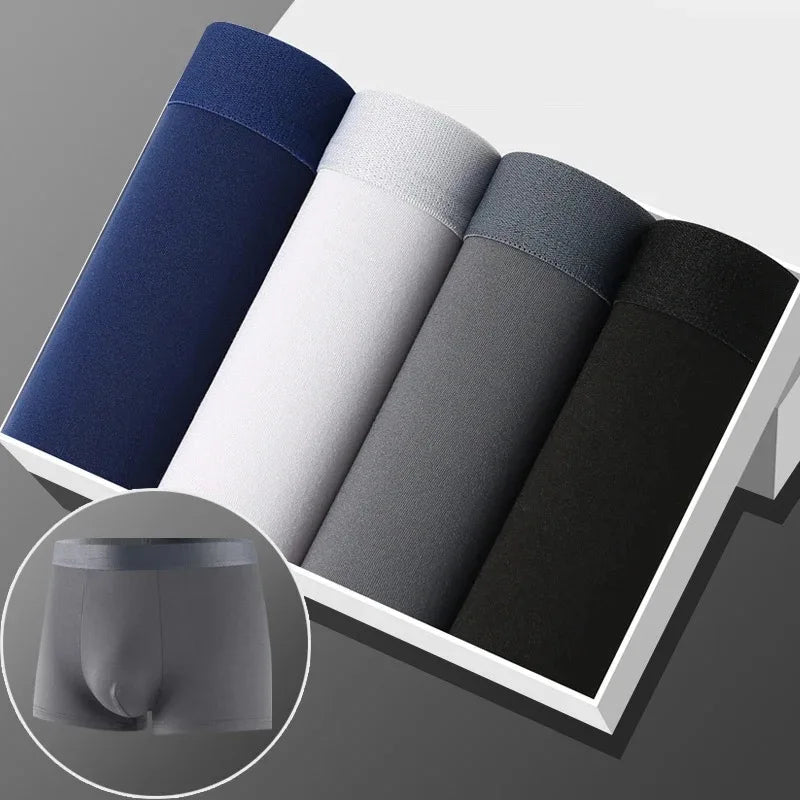 4/8Pcs Man Boxers Printed Underpants U Convex Panties Male Fashion Comfortable Shorts Mens Solid Breathable Soft Underwear L-4XL