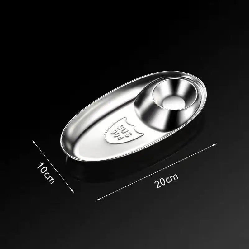 Stainless Steel Serving Tray Multi-purpose Snack Appetizer Dumpling Plate Household Kitchen Food Dish