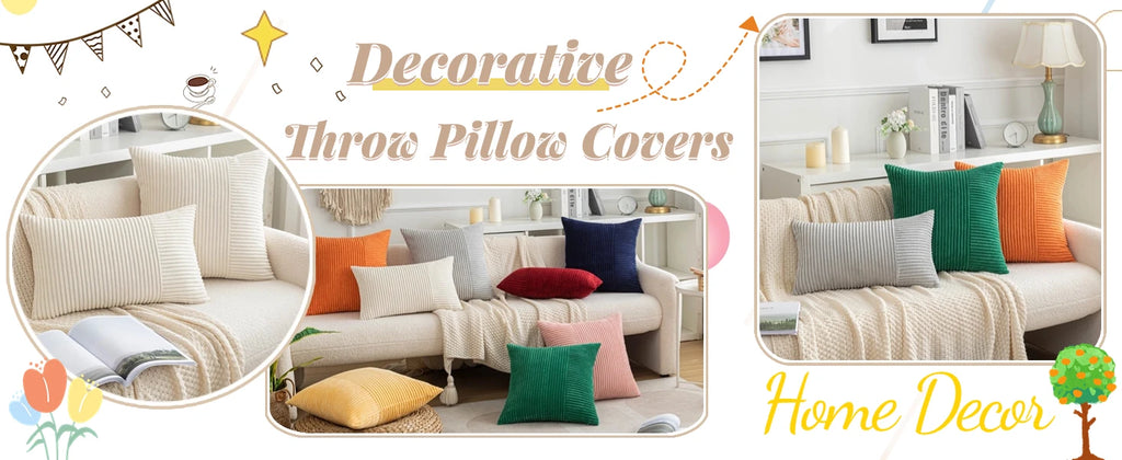 Red Cozy Striped Corduroy Pillow Covers Super 30x50CM Soft Square Throw Pillow Covers Case Cushion Covers for Sofa Couch Sofa
