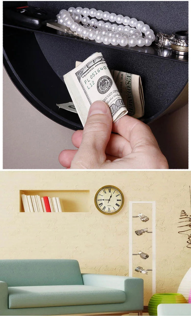 Creative Wall Clock Hidden Safe Box Sight Secret Compartment Hide Cash Jewelry Keys Valueables For Home Office Decoration Safe