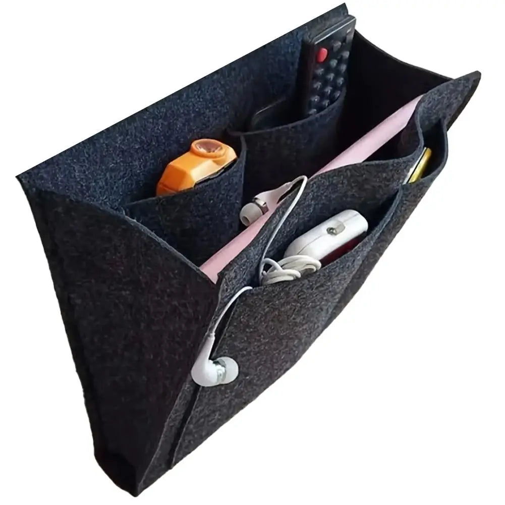 Felt Bedside Storage Organizer Phone Book Magazine Holder Pockets Hanging Storage Bag Baby Tissue Box For Bed Sofa Side Pouch