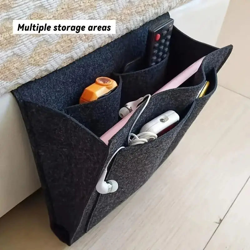 Felt Bedside Storage Organizer Phone Book Magazine Holder Pockets Hanging Storage Bag Baby Tissue Box For Bed Sofa Side Pouch