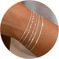 14K Dainty Gold Plated Stackable Bracelets for Women Trendy Chain Bracelets Paperclip Adjustable Tennis Cute Jewelry