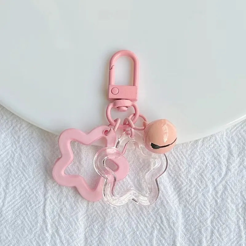 colorful star-shaped retractable plastic ID card holder with keychain. Cute and practical, suitable for bus cards, campus ID,