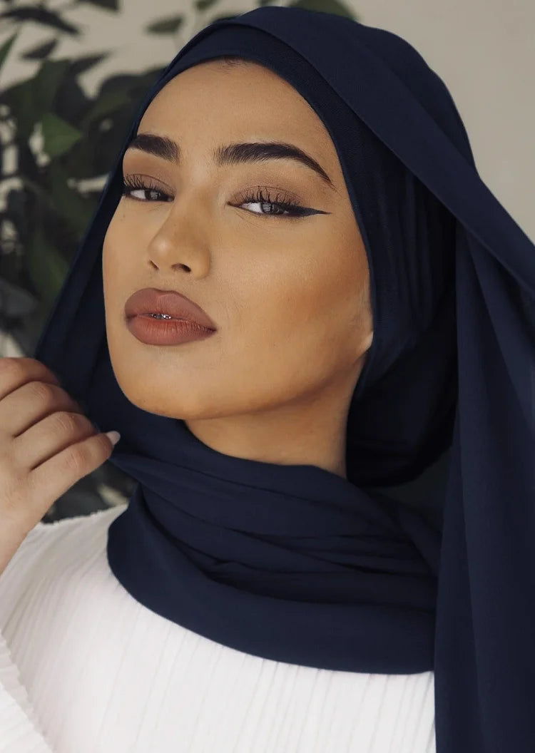 2 Piece Set Chiffon Hijab Matching Undercap Chiffon Scarf with Matching Underscarf Shawls Scarves Head Scarf Headwraps for Women