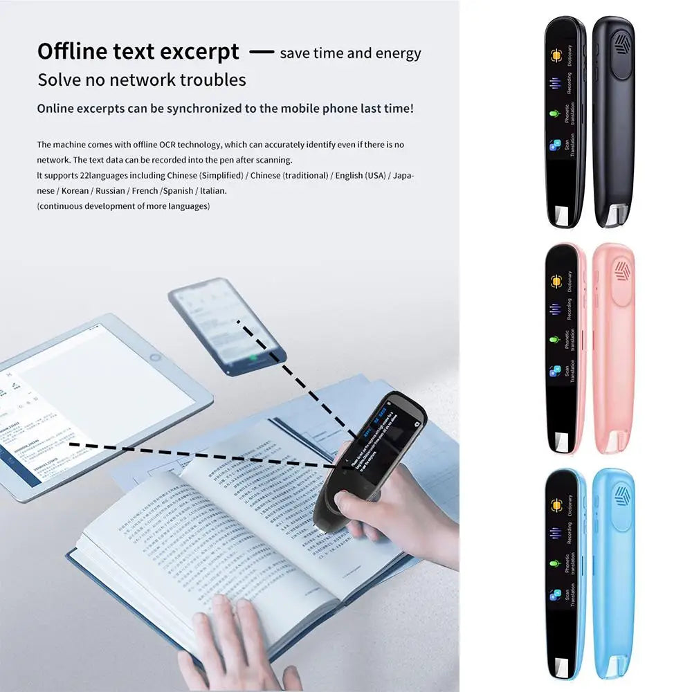 Intelligent Scanning Dictionary Pen Online Support  112 Languages Instant Smart Voice Translator For Teacher Student Studying