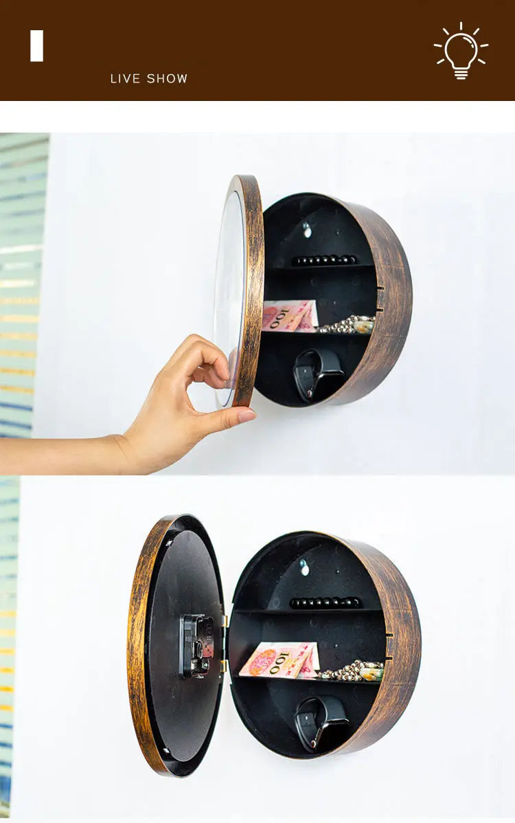 Creative Wall Clock Hidden Safe Box Sight Secret Compartment Hide Cash Jewelry Keys Valueables For Home Office Decoration Safe