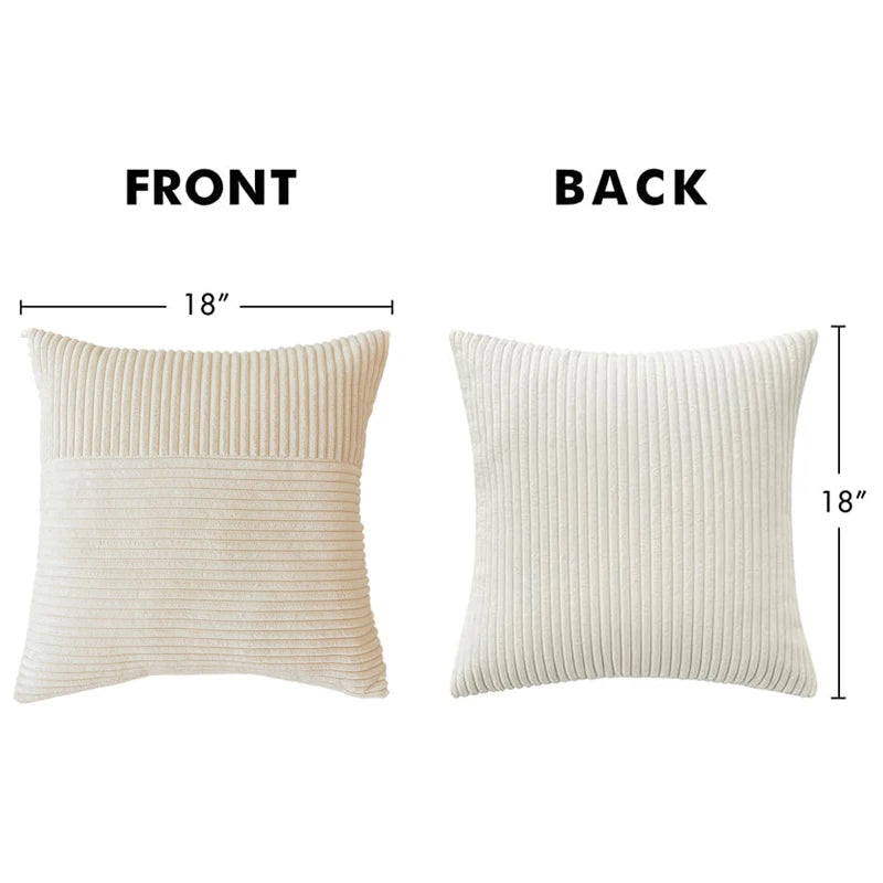 Red Cozy Striped Corduroy Pillow Covers Super 30x50CM Soft Square Throw Pillow Covers Case Cushion Covers for Sofa Couch Sofa