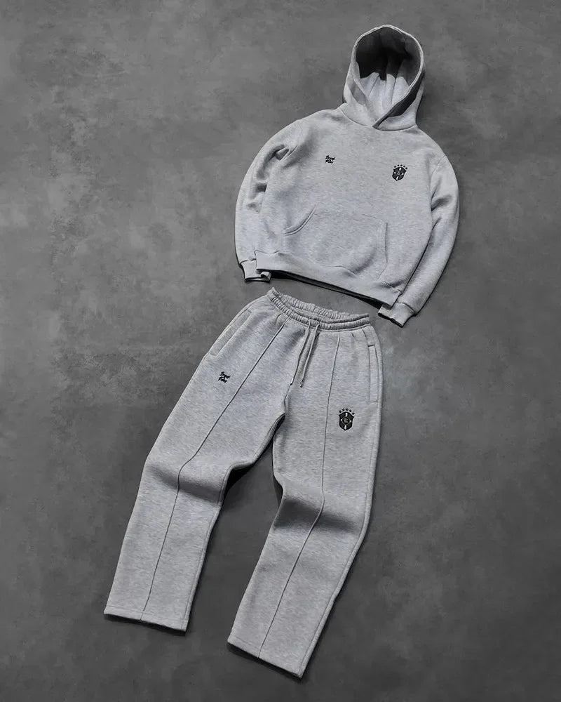 Y2K Men Clothing Set Street Retro Gothic Tracksuit Harajuku Trend Hip Hop Personality Embroidery Oversized Sweatshirt Tracksuit
