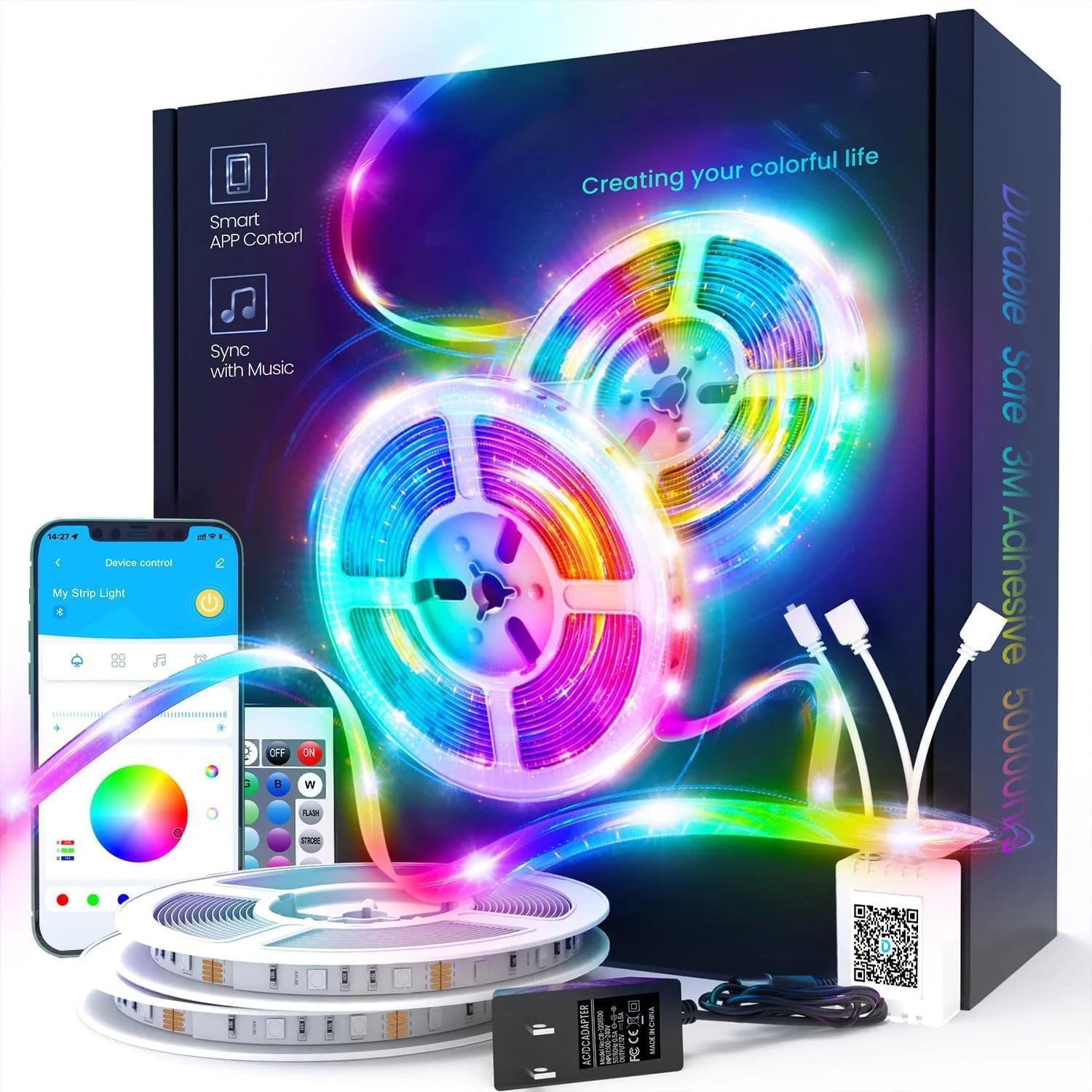 WiFi USB LED Strip Works with Alexa Tuya Smart Life 1M 5M 10M 20M TV Backlight Flexible Tape Light Music Sync Ambient Lighting