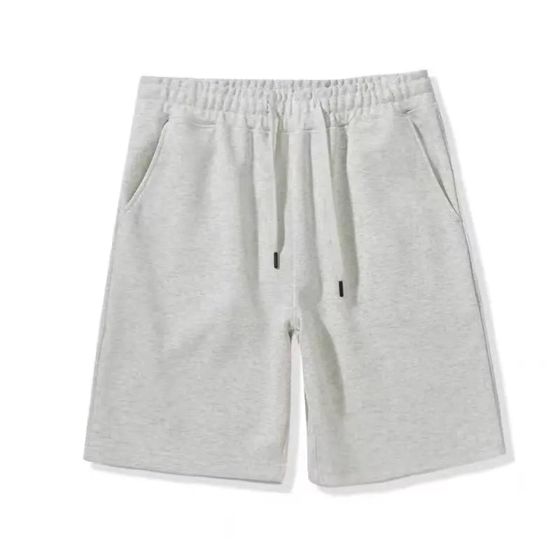 Heavy Cotton Shorts Men's Summer American Loose Large Size Casual Sports Breathable Solid Color Sweatpants Tide