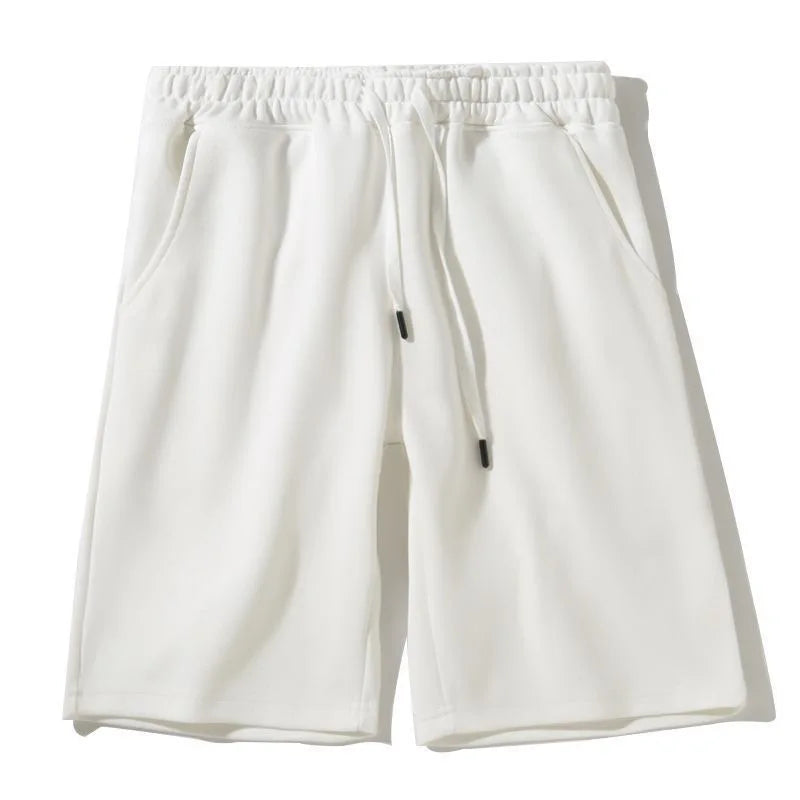 Heavy Cotton Shorts Men's Summer American Loose Large Size Casual Sports Breathable Solid Color Sweatpants Tide