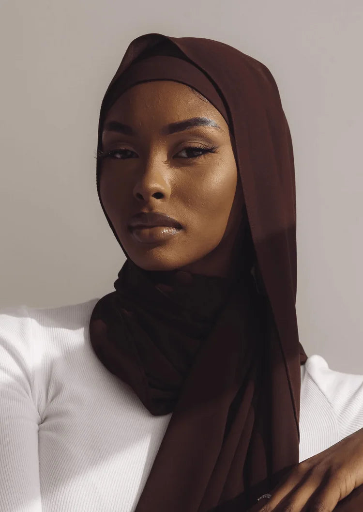 2 Piece Set Chiffon Hijab Matching Undercap Chiffon Scarf with Matching Underscarf Shawls Scarves Head Scarf Headwraps for Women