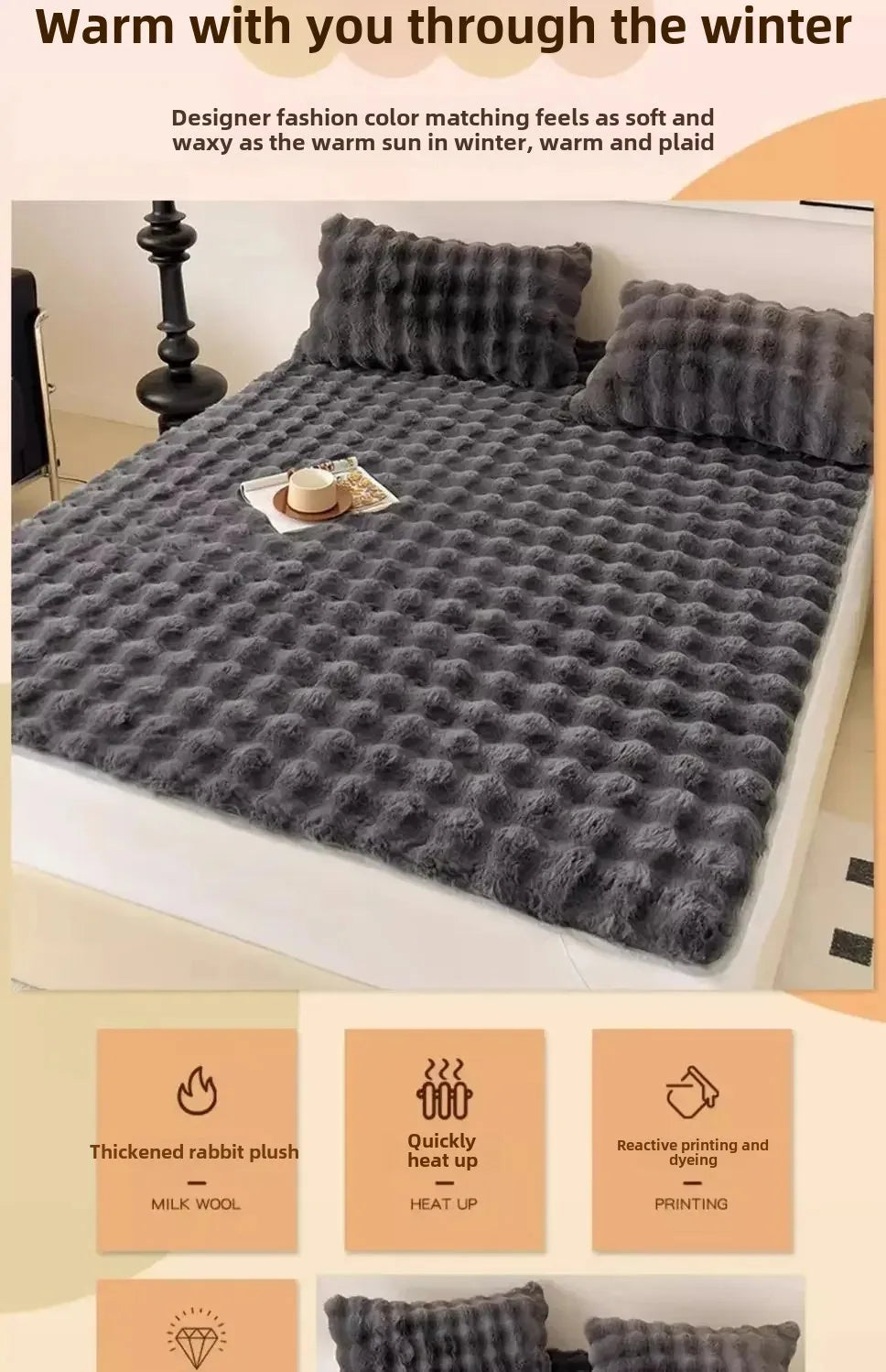 Winter Padded and Thickened 1pcs Pillowcases Home Textiles 48x74cm Solid Color High-grade 1 Pillow covers Home Decoration