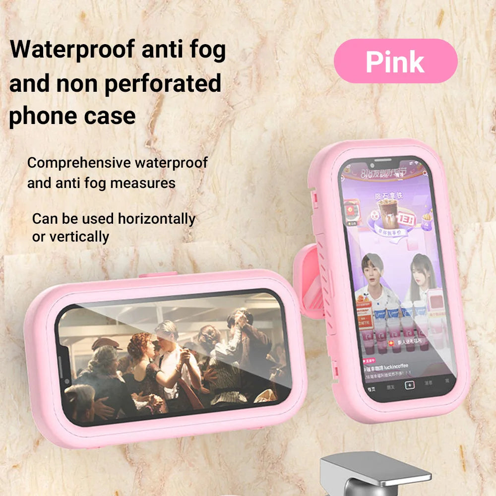1pc Waterproof Mobile Phone Storage Box With A Rotatable Design, Suitable For Use In The Shower Or For Watching TV Programs