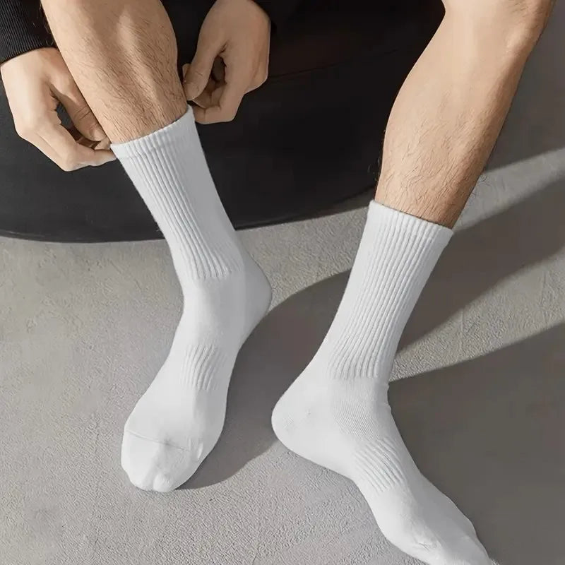 10/20 Pairs Neutral Solid Color Round Neck Socks Spring Summer Sweat Absorbing Breathable Comfortable All-season Sports Socks