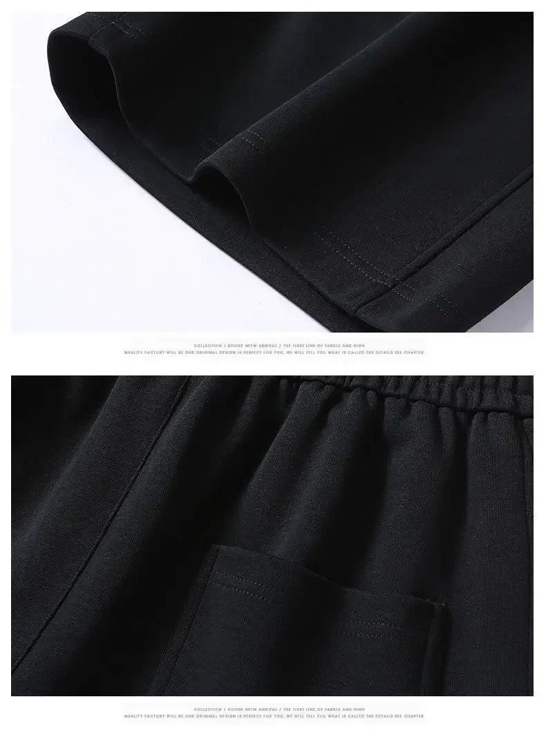 Heavy Cotton Shorts Men's Summer American Loose Large Size Casual Sports Breathable Solid Color Sweatpants Tide