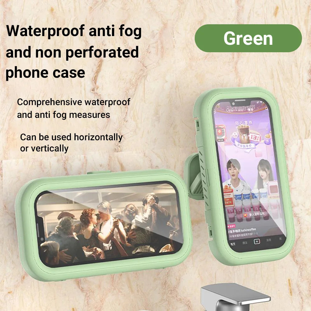 1pc Waterproof Mobile Phone Storage Box With A Rotatable Design, Suitable For Use In The Shower Or For Watching TV Programs