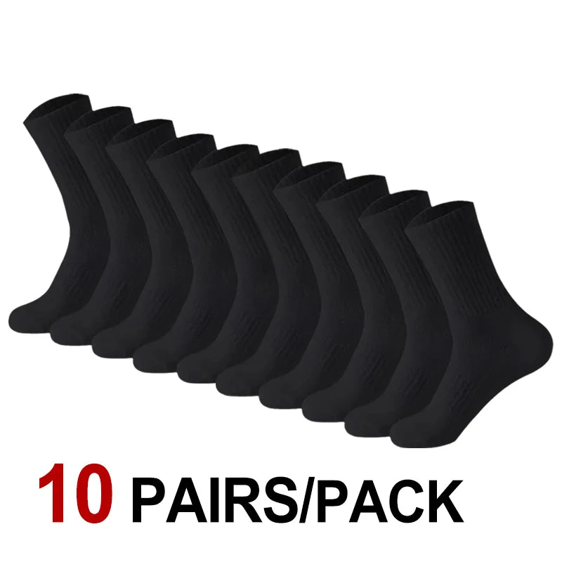 10/20 Pairs Neutral Solid Color Round Neck Socks Spring Summer Sweat Absorbing Breathable Comfortable All-season Sports Socks