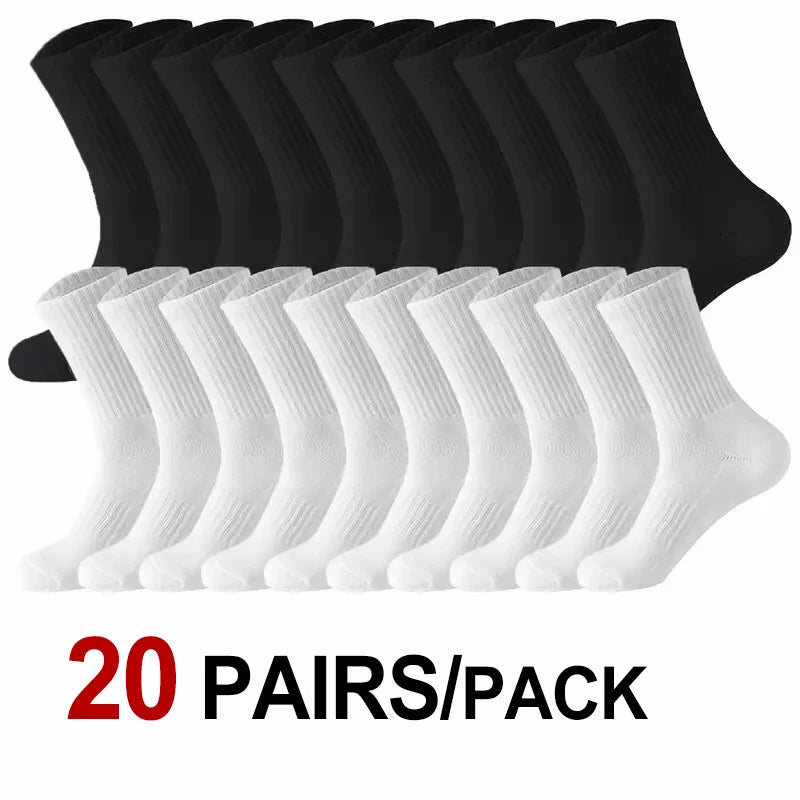 10/20 Pairs Neutral Solid Color Round Neck Socks Spring Summer Sweat Absorbing Breathable Comfortable All-season Sports Socks