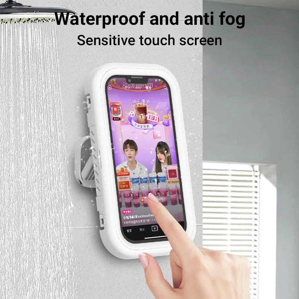1pc Waterproof Mobile Phone Storage Box With A Rotatable Design, Suitable For Use In The Shower Or For Watching TV Programs