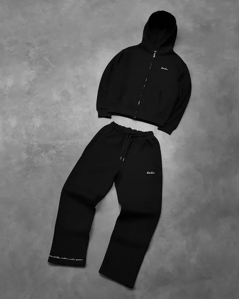 Y2K Men Clothing Set Street Retro Gothic Tracksuit Harajuku Trend Hip Hop Personality Embroidery Oversized Sweatshirt Tracksuit